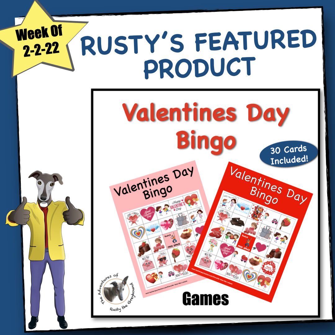 Featured Product: Valentines Day Bingo - Rusty the Greyhound, PBIS, ABA ...